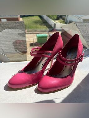 BCBGirls Fuchsia Double-Strap Mary Jane Heels